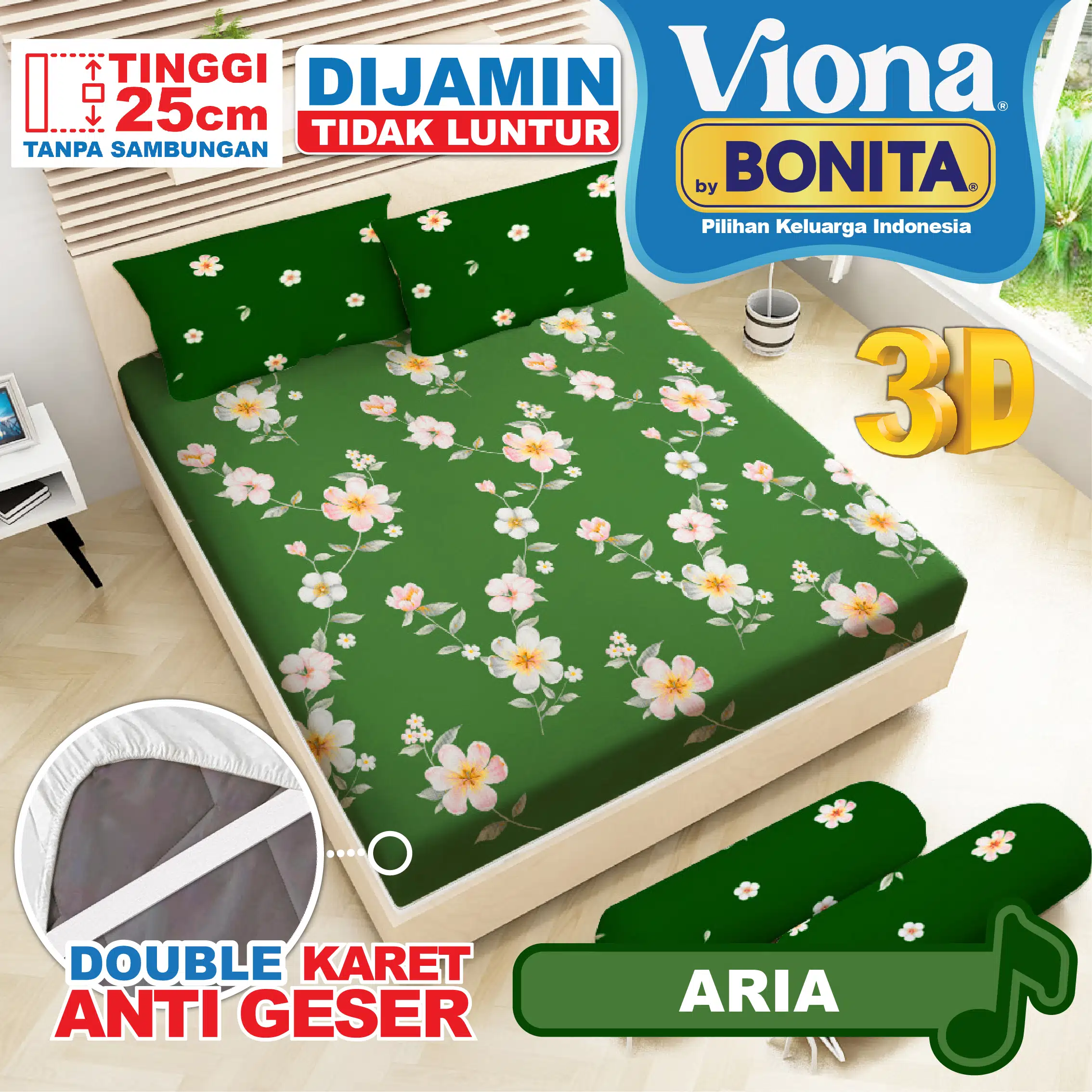 Viona Sprei Fitted Double - Aria