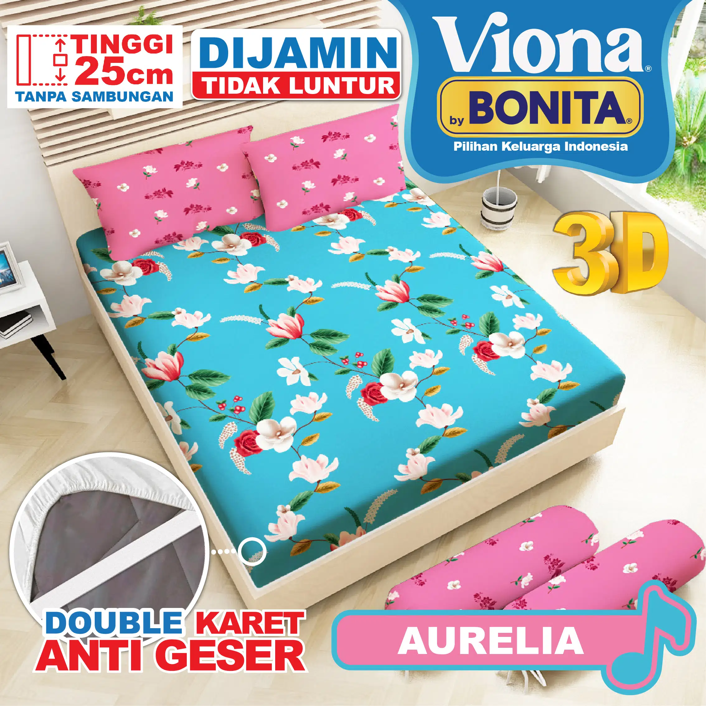 Viona Sprei Fitted Double - Aurelia