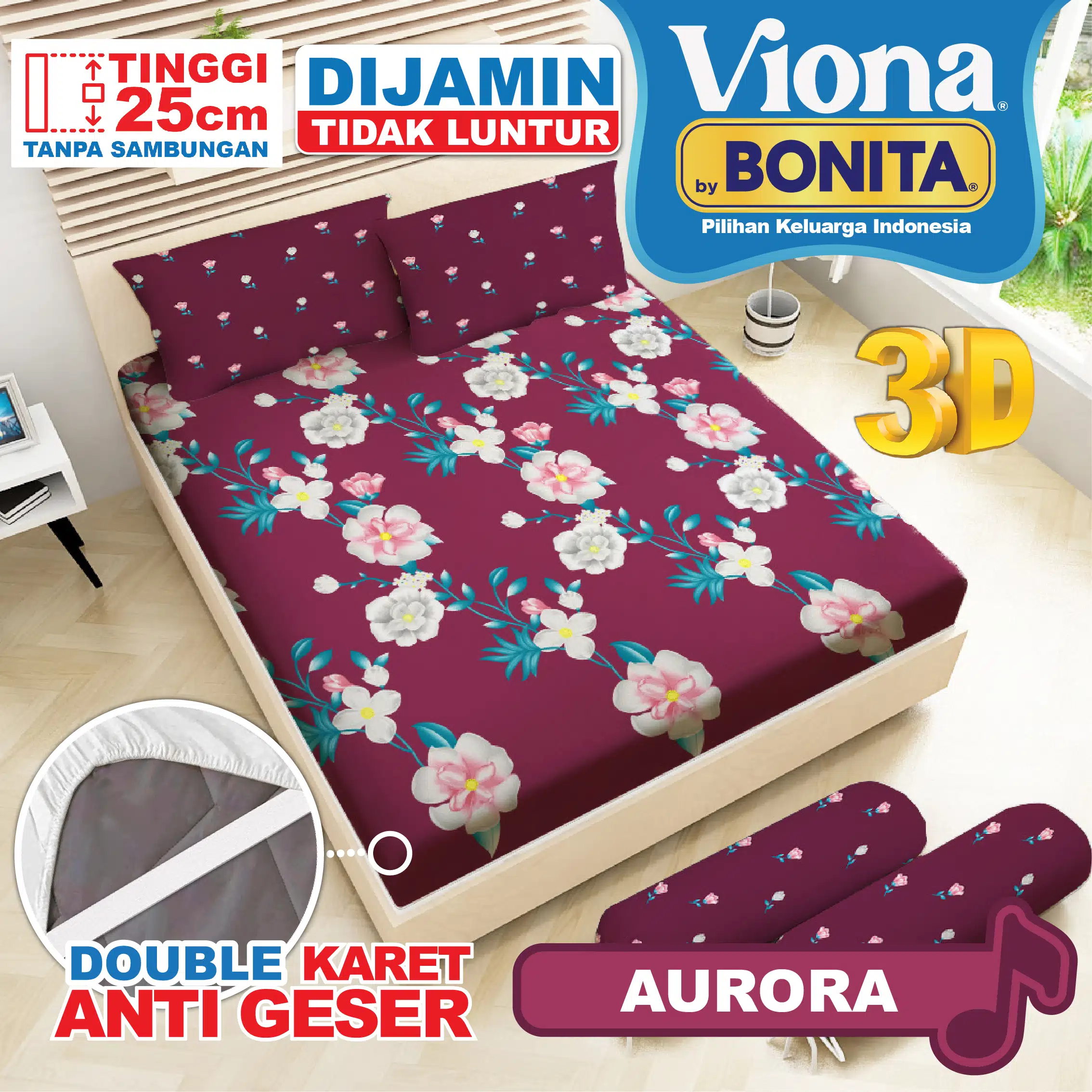 Viona Sprei Fitted Double - Aurora
